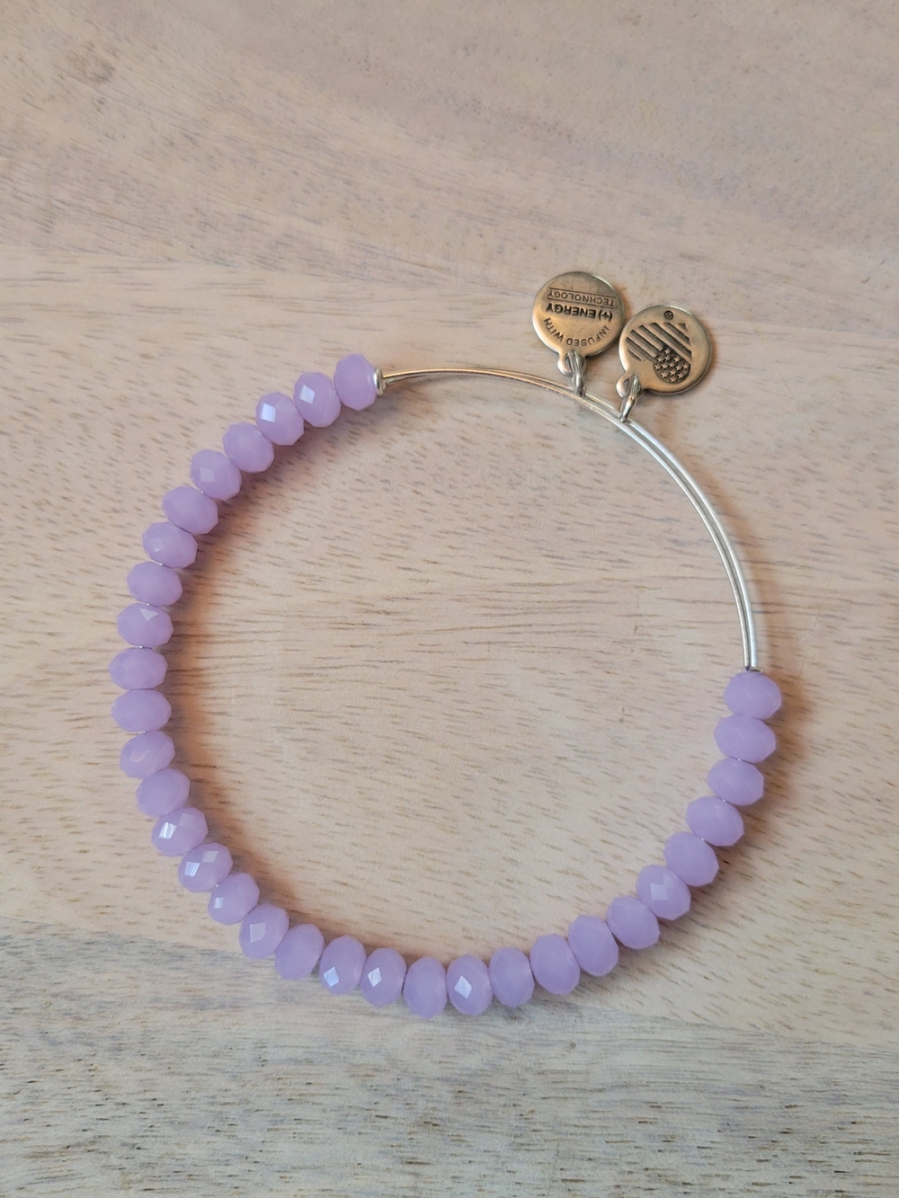 Alex and Ani Lilac Faceted Bead Expandable Bracelet